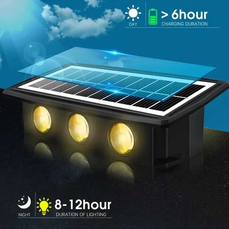 Solar Wall LED Light Outdoor Garden Decoration Wall Lamp High Brightness Up And Down Luminous Lighting Outdoor Solar LED LampM251127