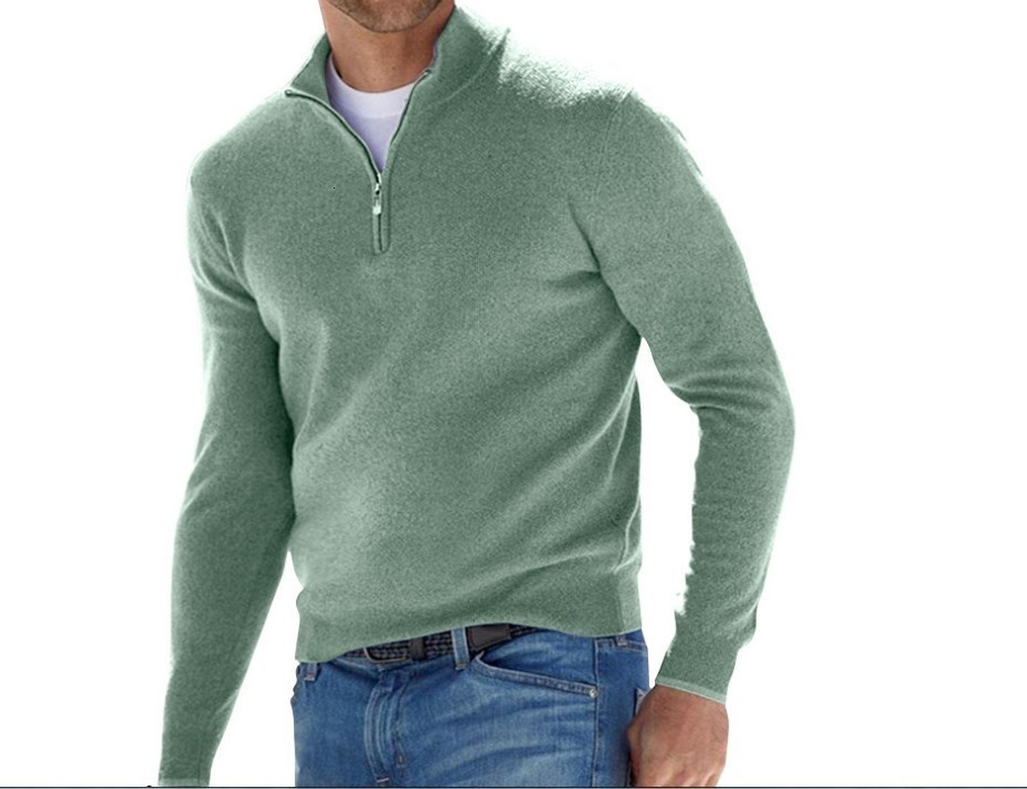 Mens Quarter Zip Up Sweaters Slim Fit Lightweight Mock Neck Pullover Casual Sweaters Half Turtleneck Knitted Outdoor Streetwear 250616