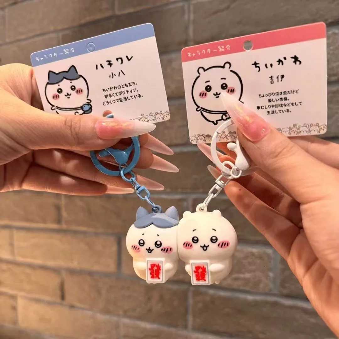 Cute Cartoon Chiikawa hachiware Couple Friends Magnetic Keychain School Bag Pendant Bag Hanging Decoration Friend GiftT251127