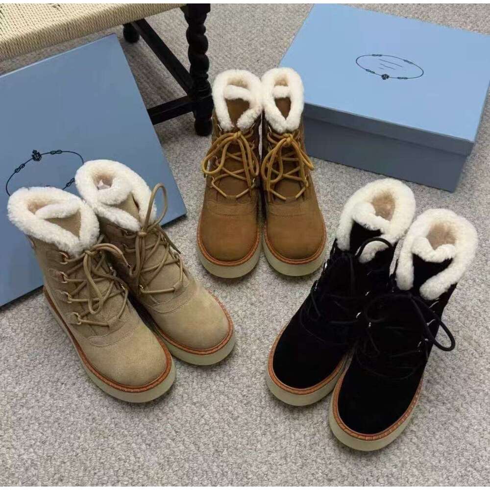 Classic luxury snow boot designer shoe woman high-top boot Ankle Boots fashionable Suede warm flat platform boot waterproof wool winter boots snowshoes fur boot