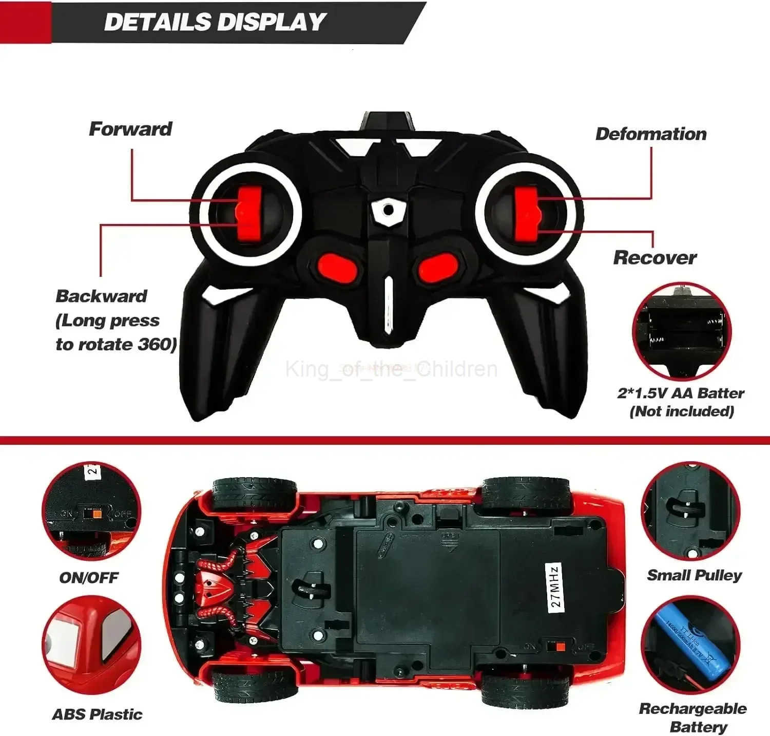 Disney Lightning Mcqueen 2in1 Remote Control Car Transform Robot Rc Deformation Car Anime Model One Button High Speed For Kids Toys H251127