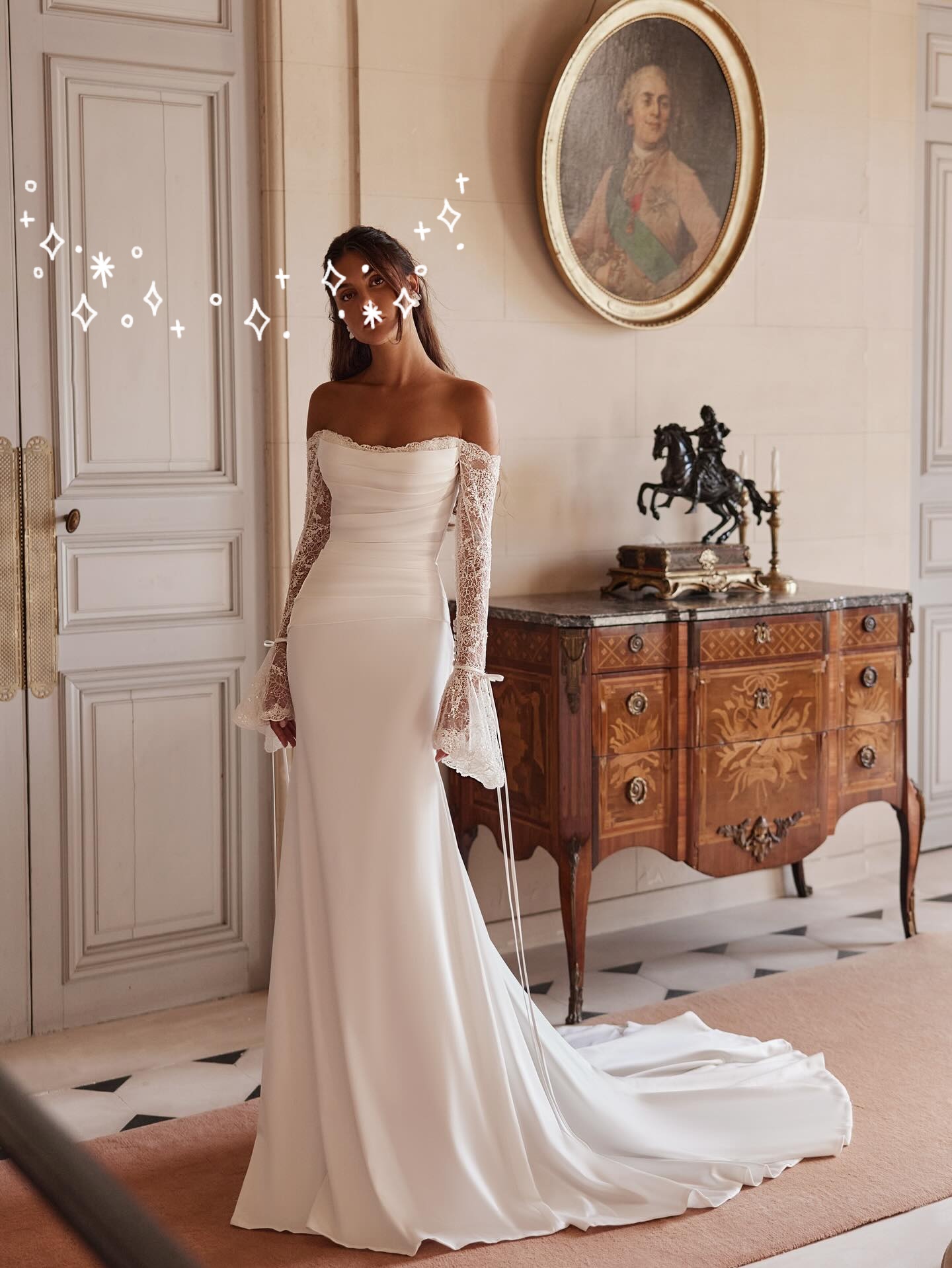 Exquisite Princess Lace Wedding Dresses Off The Shoulder Long Sleeves Bridal Gowns Vestidos De Novia Customized