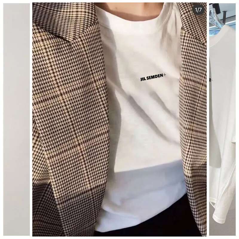 JIL SEMDEN Brand Men's And Women's Printed T-Shirt Loose Casual Top Couple Minimalist Style High Quality 100% Pure Cotton