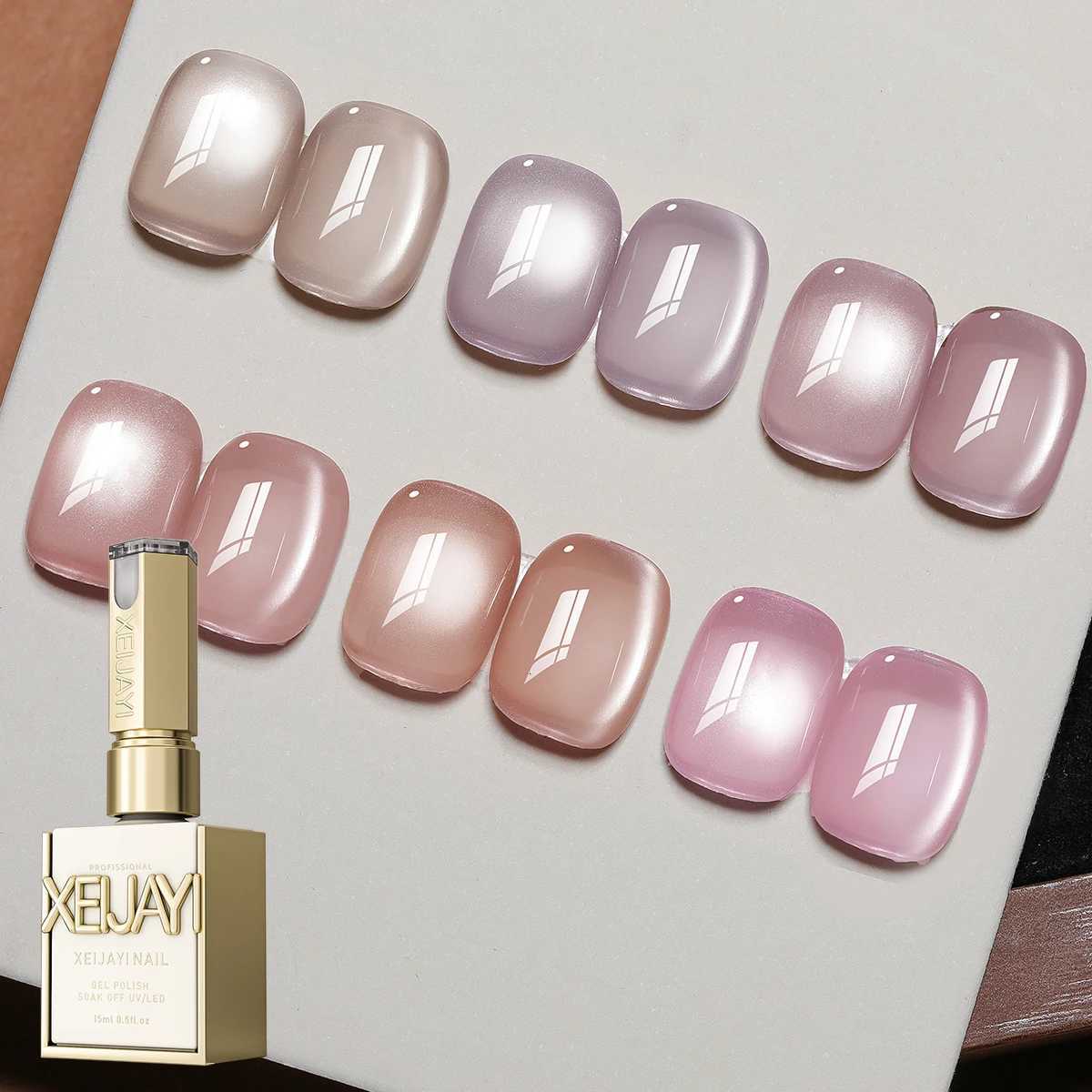 6Pcs 15ML Pink Series cat eye Nail Gel polish set Semi Permanent Nail Art Soaking UV LED Nail Salon DIY Nail Salon GelT251127