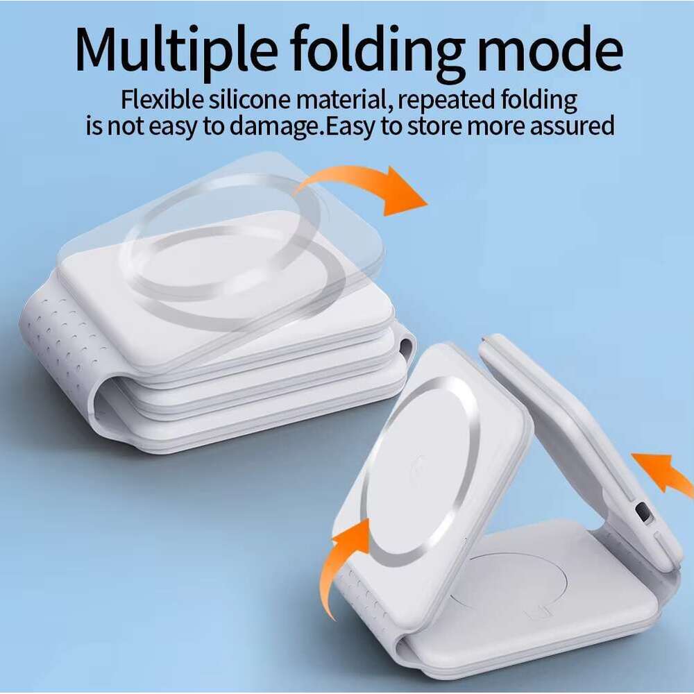 Wireless charger fast three in one 15W multi device magnetic charging compatible with Apple The base bracket is a foldable charging pad