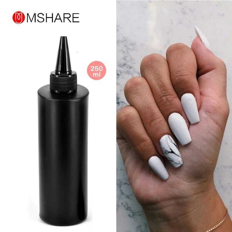 MSHARE 250ml Black White Nail Color Colour Milky White Gel Polish Semi Permanent Varnish Soak Off UV LED NailsT251127