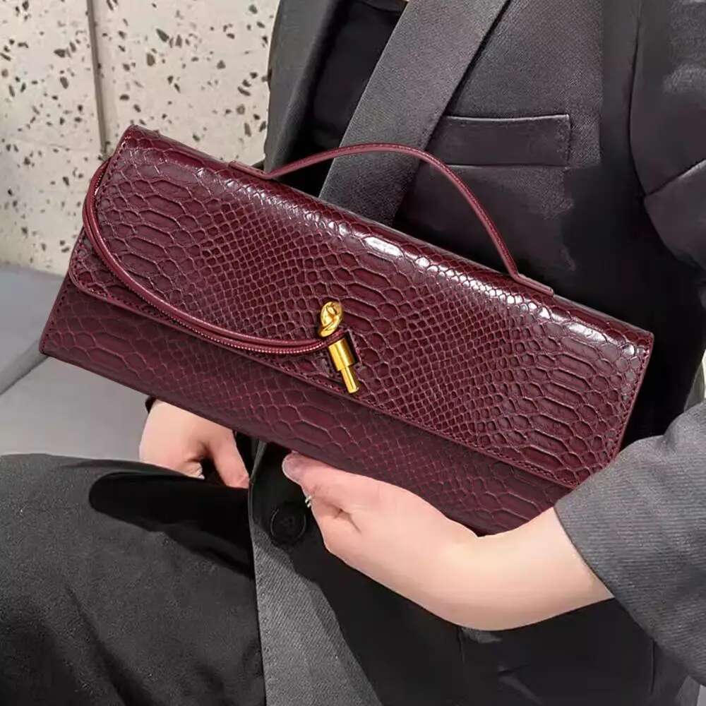 Design Top-Handle for Women Stone Texture PU Leather Long Purse Ladies Crossbody Shoulder Bags Trend Evening Handbag