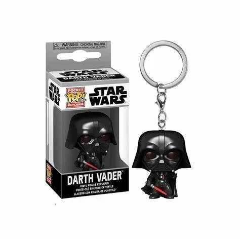 Disney FUNKO Keychain Star Wars White Pawns Mandalorian Darth Vader Keychain PVC Action Figure Collection Model Toys For Children POP H251127