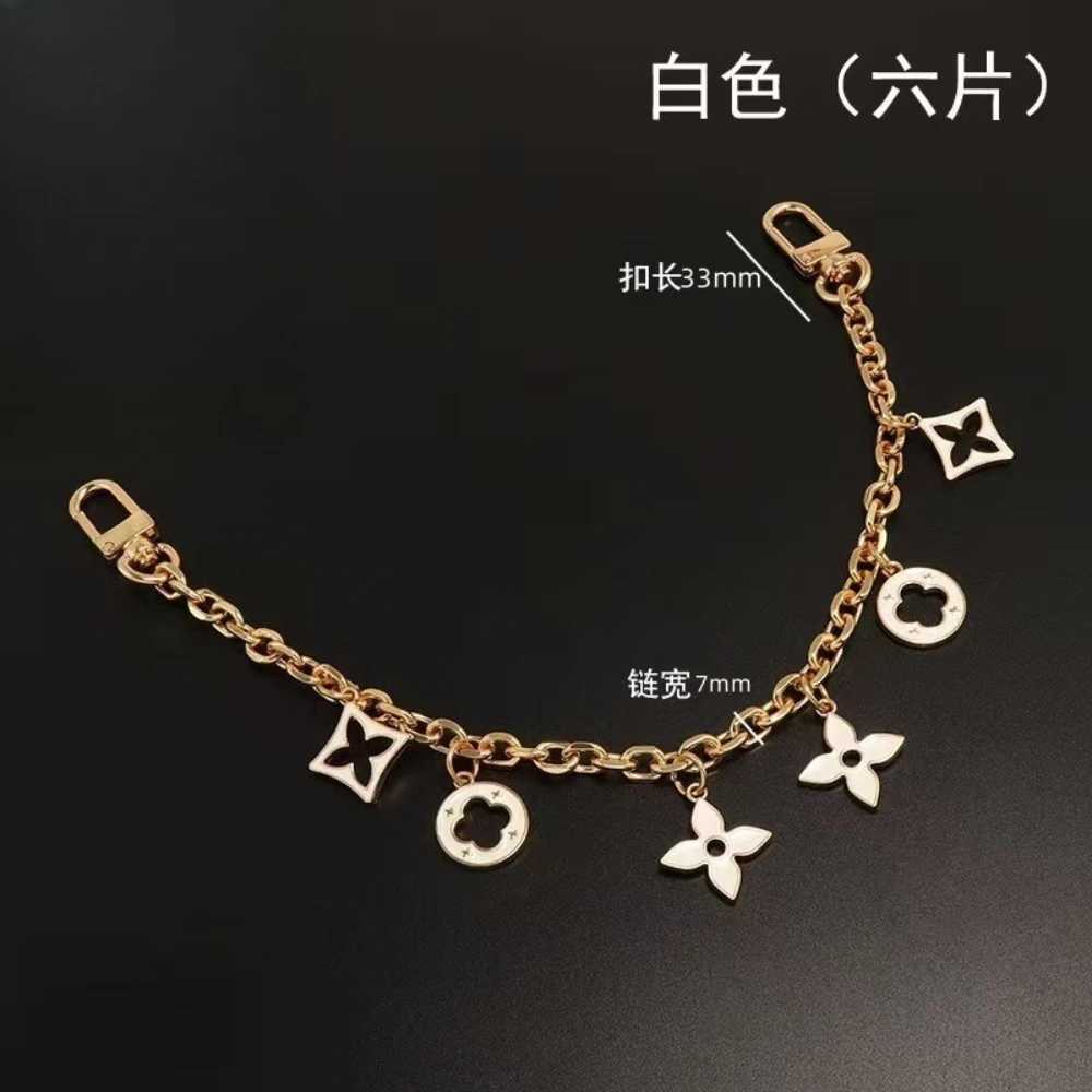 New cute little fragrant style bag with hanging chain decoration chain metal strap black and white strapT251127