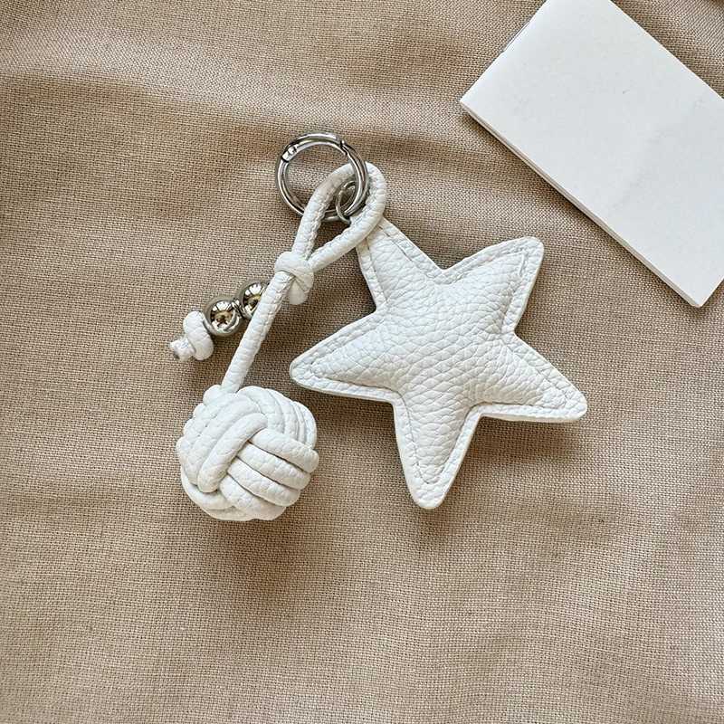 Handmade Star Woven Ball Keychain for DIY Bag Pendant Creative Gift for Women Charm Hanging Decoration AccessoriesT251127