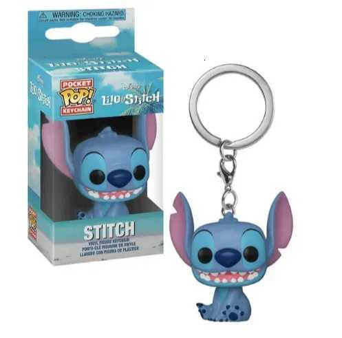 Disney New 22 Styles Funko Pocket pop Keychains Mickey Mouse Minnie Donald Duck Stitch Angel Elvis TIKI Lilo Scrump Vinyl Figure Toys H251127