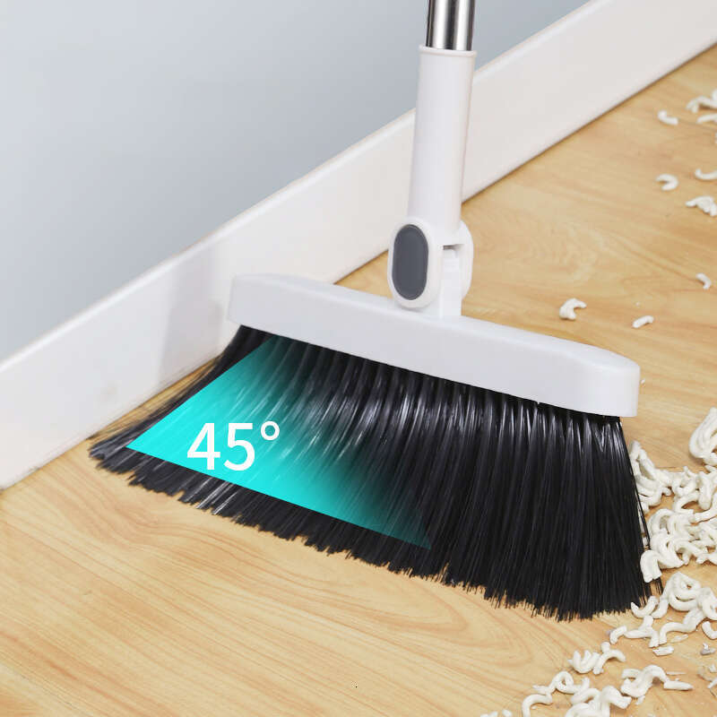 Foldable broom dustpan set 2-piece set, double comb tooth design, more effort-saving hair cleaning
