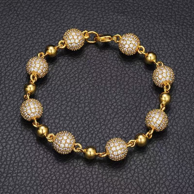 Trendy Fine Jewelry 10mm Round Ball Design Pass Diamond Tester 925Silver Vvs Moissanite Diamond Iced Out Ball Chain Necklace