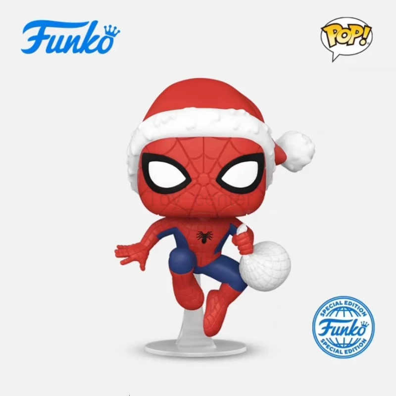 Disney Genuine Edition FUNKO POP Marvel Holiday Christmas Spider-Man Anime Action Figure ornament Model Toys Assembly Collectible Model H251127