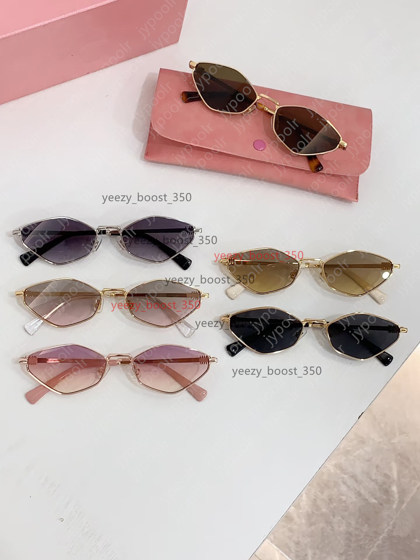 designer sunglasses New Trends polygon Cat Eye Sunglasses Women Luxury Brand Quality Metal Frame Fashion Sun Glasses monog miumius mius mius miumiue muimuu 9SN4