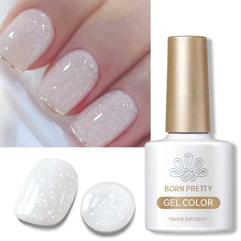 BORN PRETTY 10ml Snow Glitter Gel Nail Polish Pink Milky White Jelly Sequins Semi Permanent Nails Art Design Varnish ManicureT251127