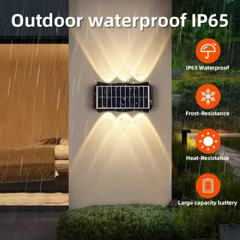 Solar Wall Lamp Outdoor LED Solar Light Waterproof Up And Down Luminous Lighting Yard Garden Decoration Solar Powered LightsM251127