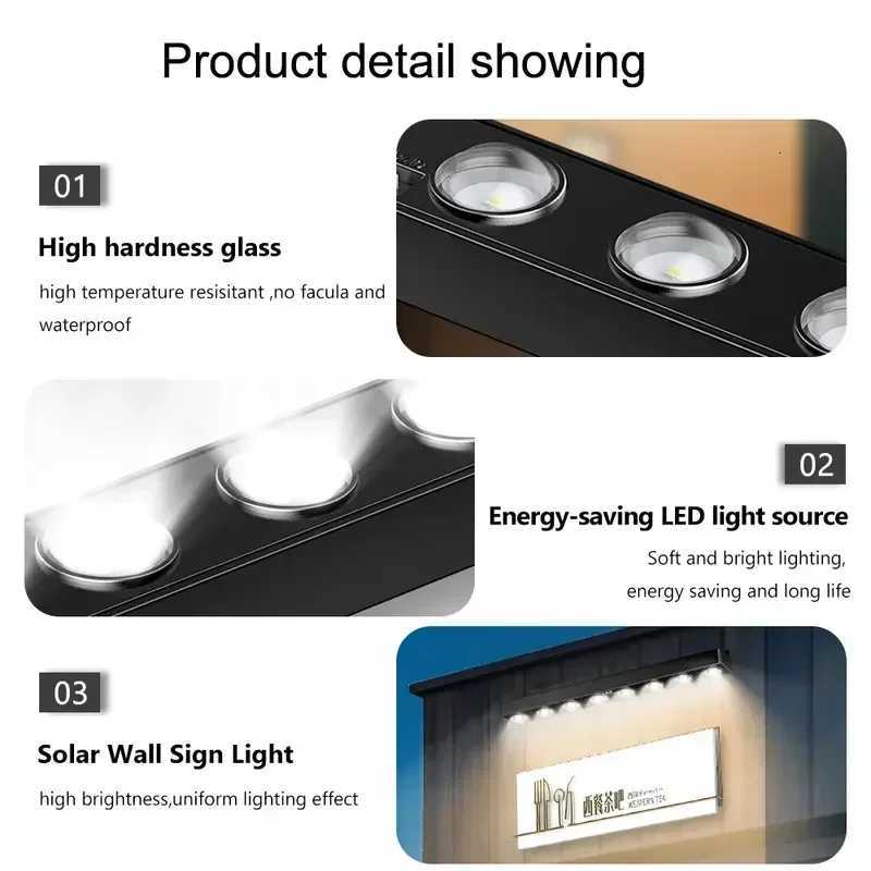 1/2/4/8Pcs Outdoor LED Solar Wall Sign Light Garden Landscape Light 4/8 LED Waterproof Bright Solar Address Lights Yard StreetM251127