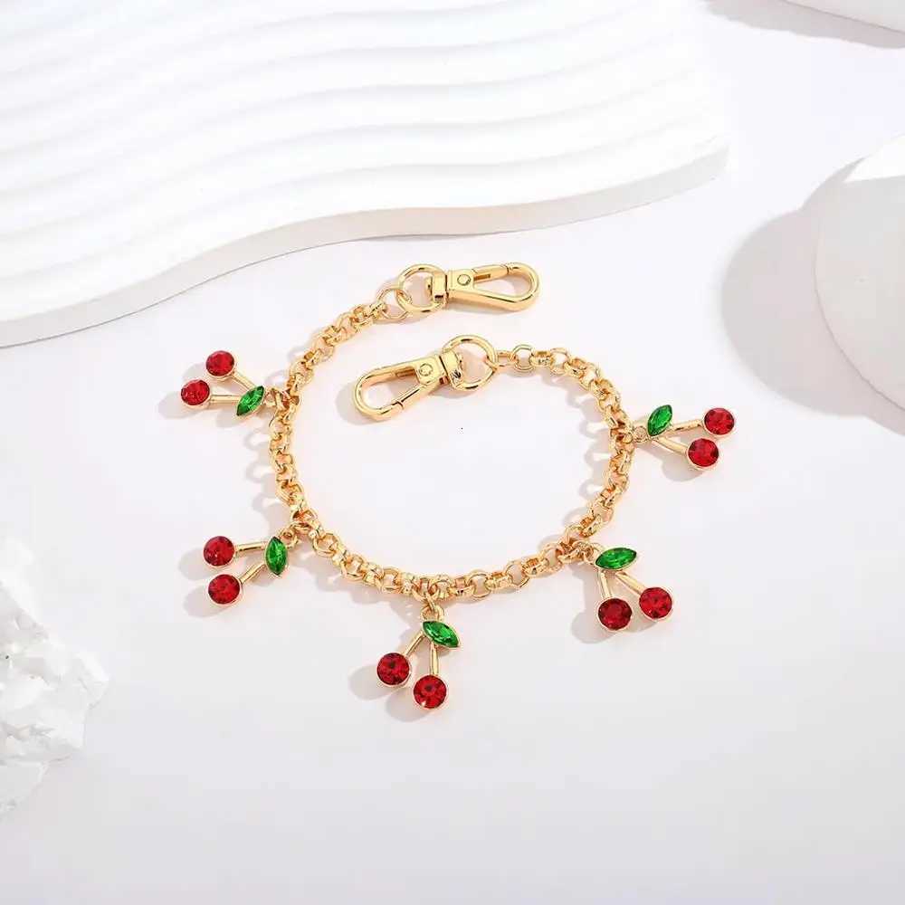 HOT Cherry Strawberry Pendant Girls Bag Charms Sweet Layered Metal Chain Accessories For HandbagsTote Hanging Ornaments 2025T251127