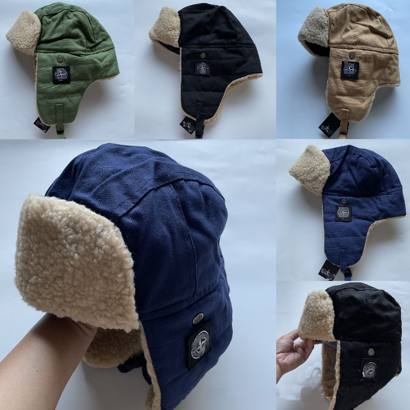 Designer Outdoor Skiing Trapper/Pilot Hat with Ear Flaps Fleece-Lined Quilted Thickened Warm Hat