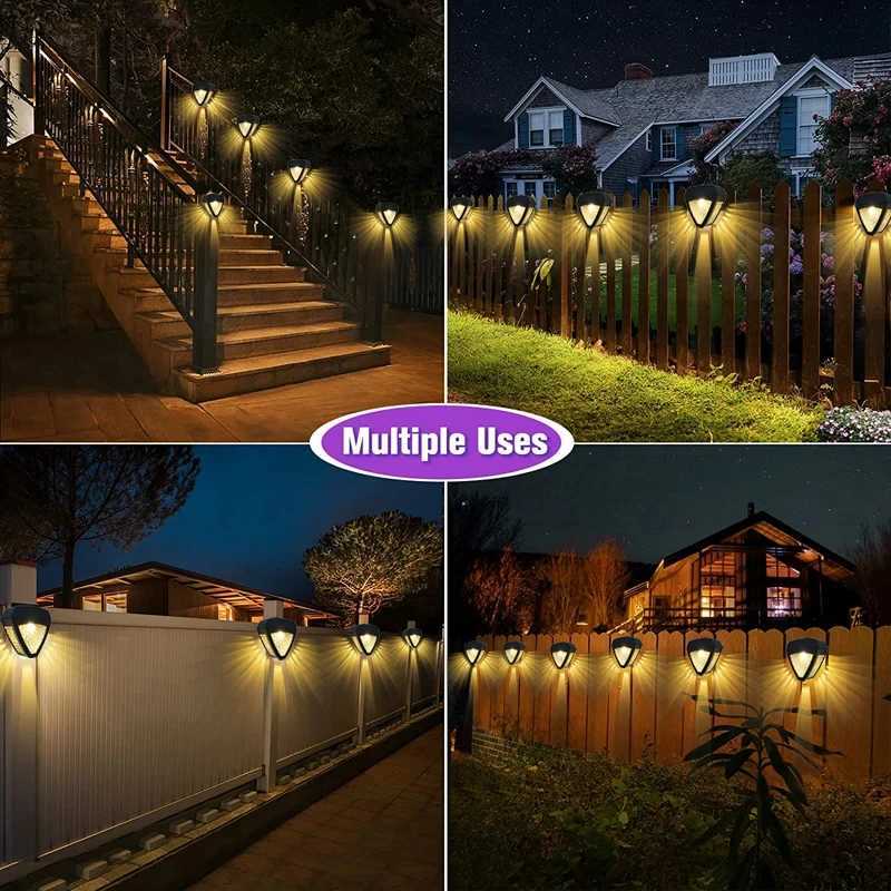 LED Solar Light Outdoor Waterproof Wall Lamp Garden Washing Wall Lighting Solar Power Fence Terrace Staircase Solar Sconce LampM251127