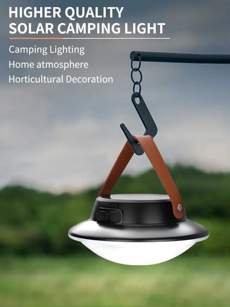 Solar High Power LED Camping Light 3 Modes Rechargeable Portable Lanterns Outdoor Emergency BBQ Waterproof Tent Lighting LampM251127