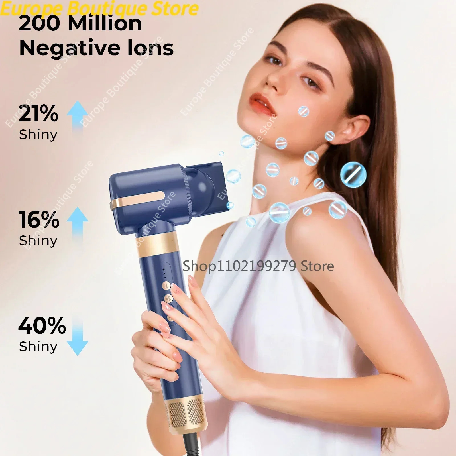 7 In 1 Hair Dryer Brush Brushless High Speed Hair Dryer with Diffuser Ionic Blow Dryer Air Styling Comb Auto Hair Curler 251125
