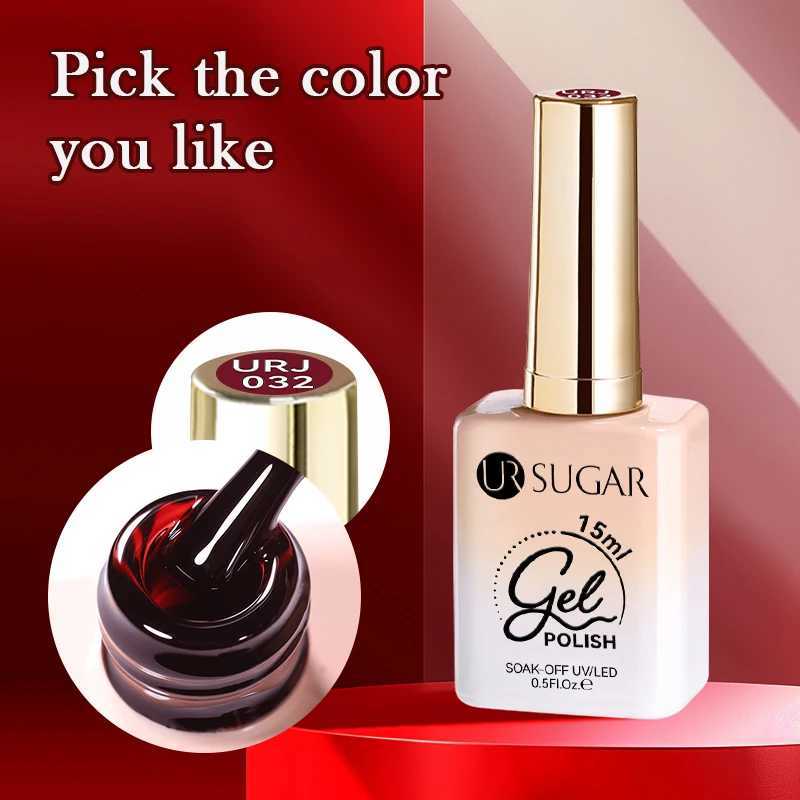 UR SUGAR 15ml Wine Cherry Red Jelly Gel Nail Polish Christmas Nails Art Gel Polish Translucent Nail Gel for Winter Manicure ArtT251127