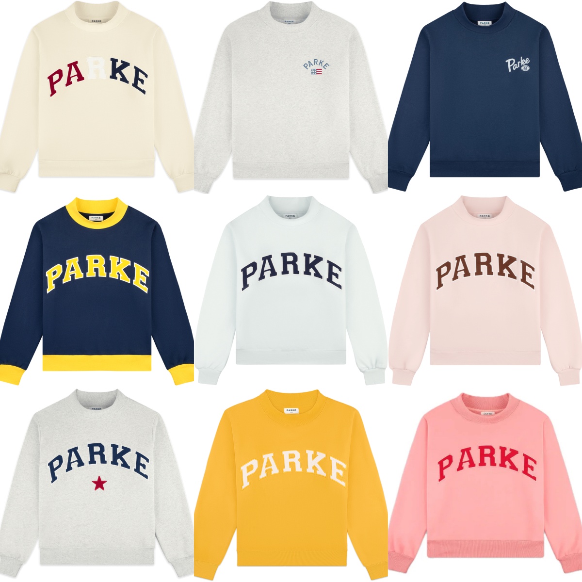 Parke Mockneck Varsity Sweatshirts Women Designer Cotton Pullover Jumpers PARKE Fashion Loose Hoodies Sport Comfy Sweaters