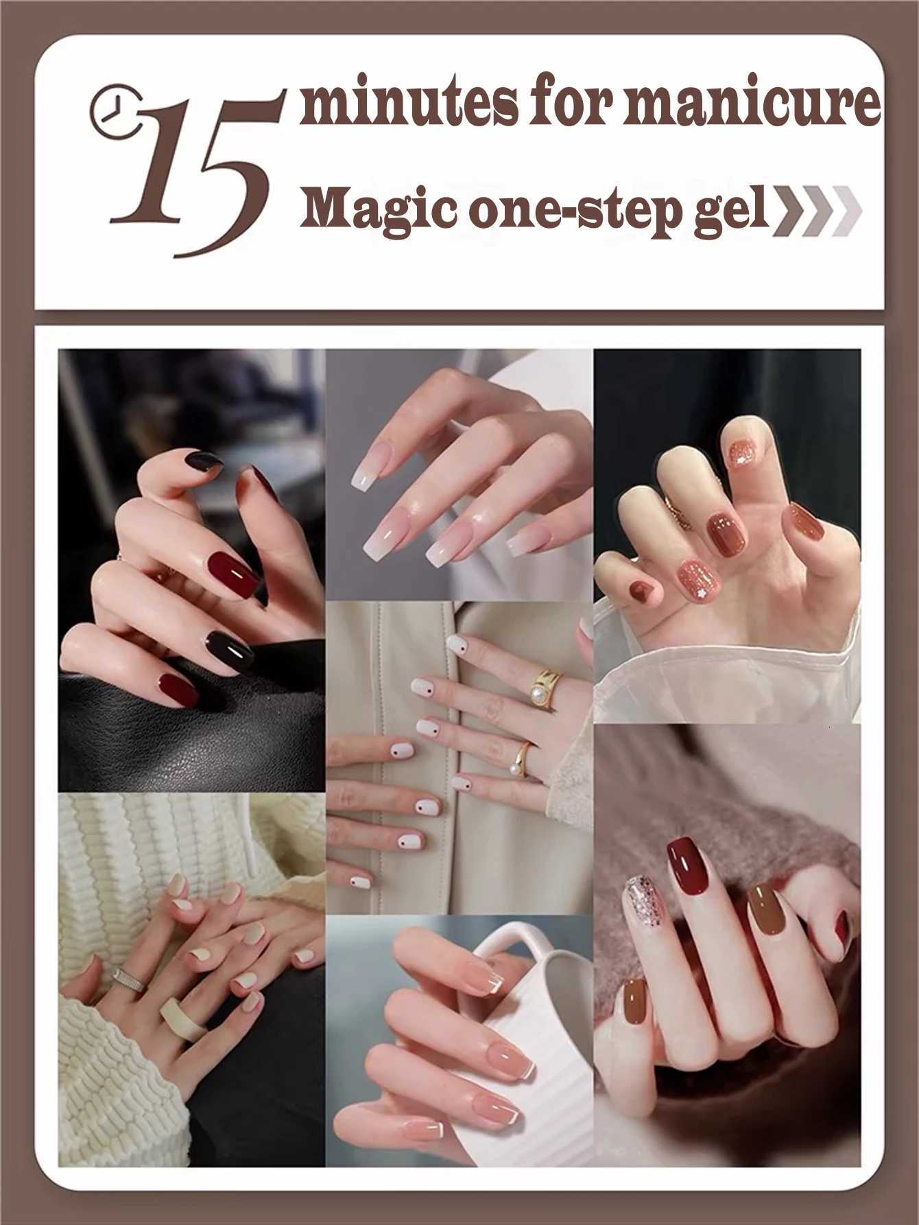 MIANEL One-step Nail Polish 3-in-1 Gel Nail Polish Top Selling White Black Blue pink Color Ice Clear Nude Gel Polish In summerT251127