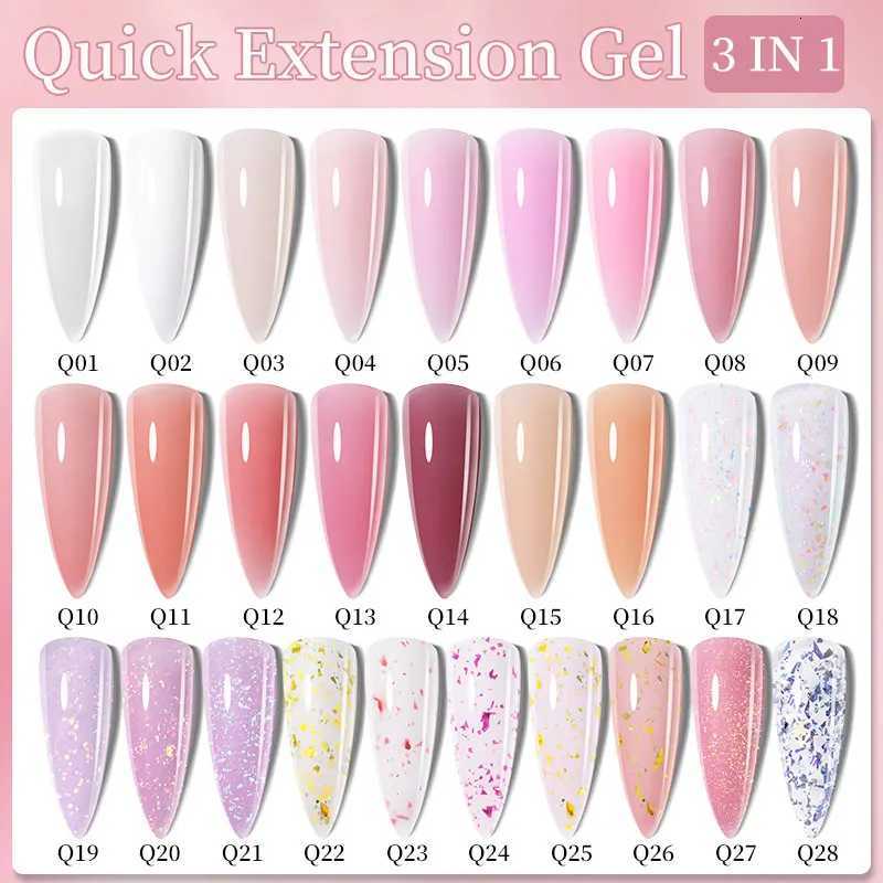 LILYCUTE 7ML Quick Extension Nail Gel Vernis Semi Permanent Acrylic Crystal White Clear Nude Gel Nail Polish UV Construction GelT251127