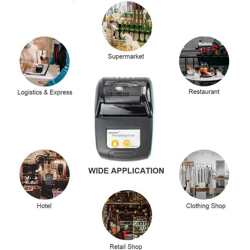 GOOJPRT 58mm Mini Portable Thermal Printer Ticket Bill Receipt POS Printer For Business For iOS/Android Mobile Phone H251127