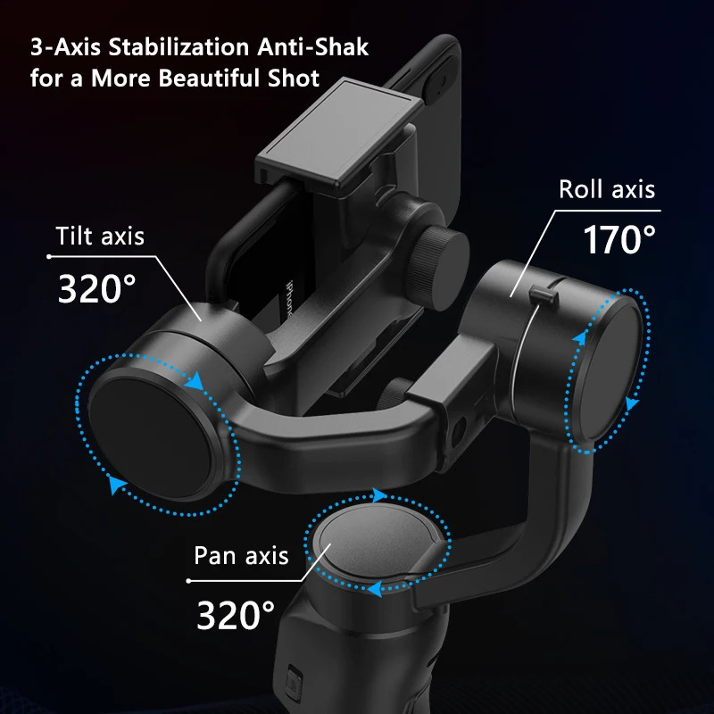F8 Handheld 3-Axis Gimbal Phone Holder Anti Shake Video Record Stabilizer for Cellphone Smartphone 250417