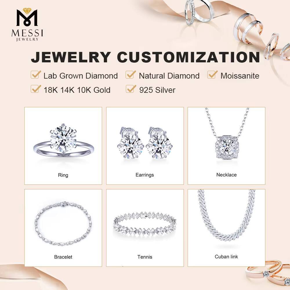 Valentines Day Gift Custom Jewelry Factory Price 2ct Lab Grown Diamond Engagement Ring for Women