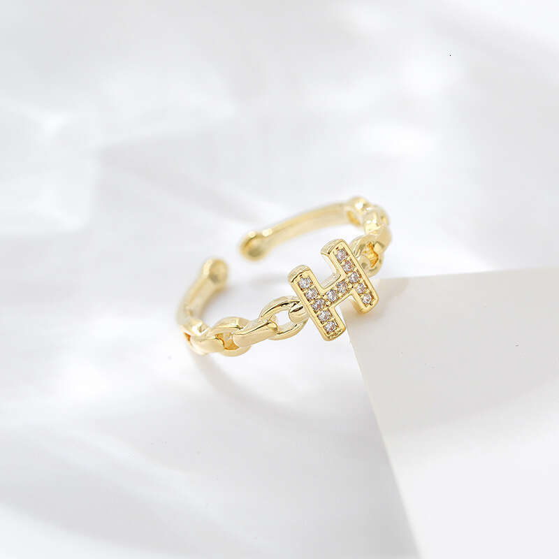 Minimalist Letter Index Finger Light Luxury and Exquisite Couple Women's Adjustable Open Personalized Fashion Design Tail Ring