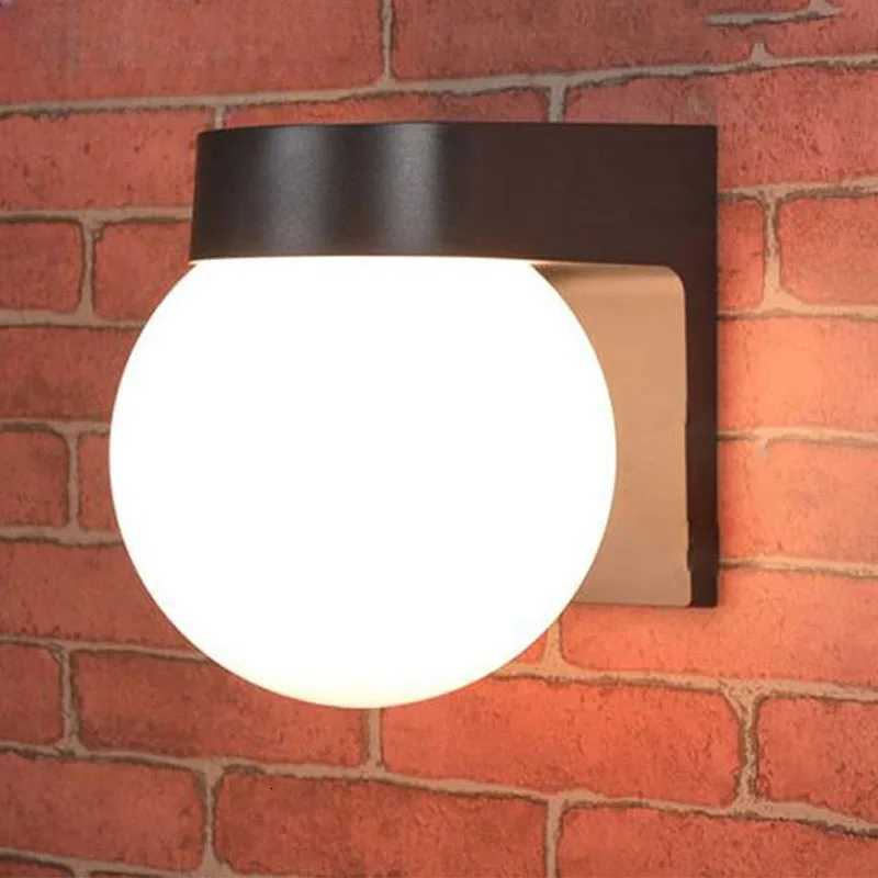 Simple Design Loft Led Outdoor Porch Light Apply for Home E27 Base Type Ball Black Style Lampshade Outdoor Decorative LightingM251127