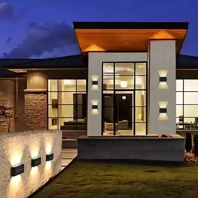 1-2pc 6/10 LED Solar Outdoor Wall Decorative Landscape Lighting Light Fixtures Suitable For Courtyard Villa Fence Terrace GardenM251127