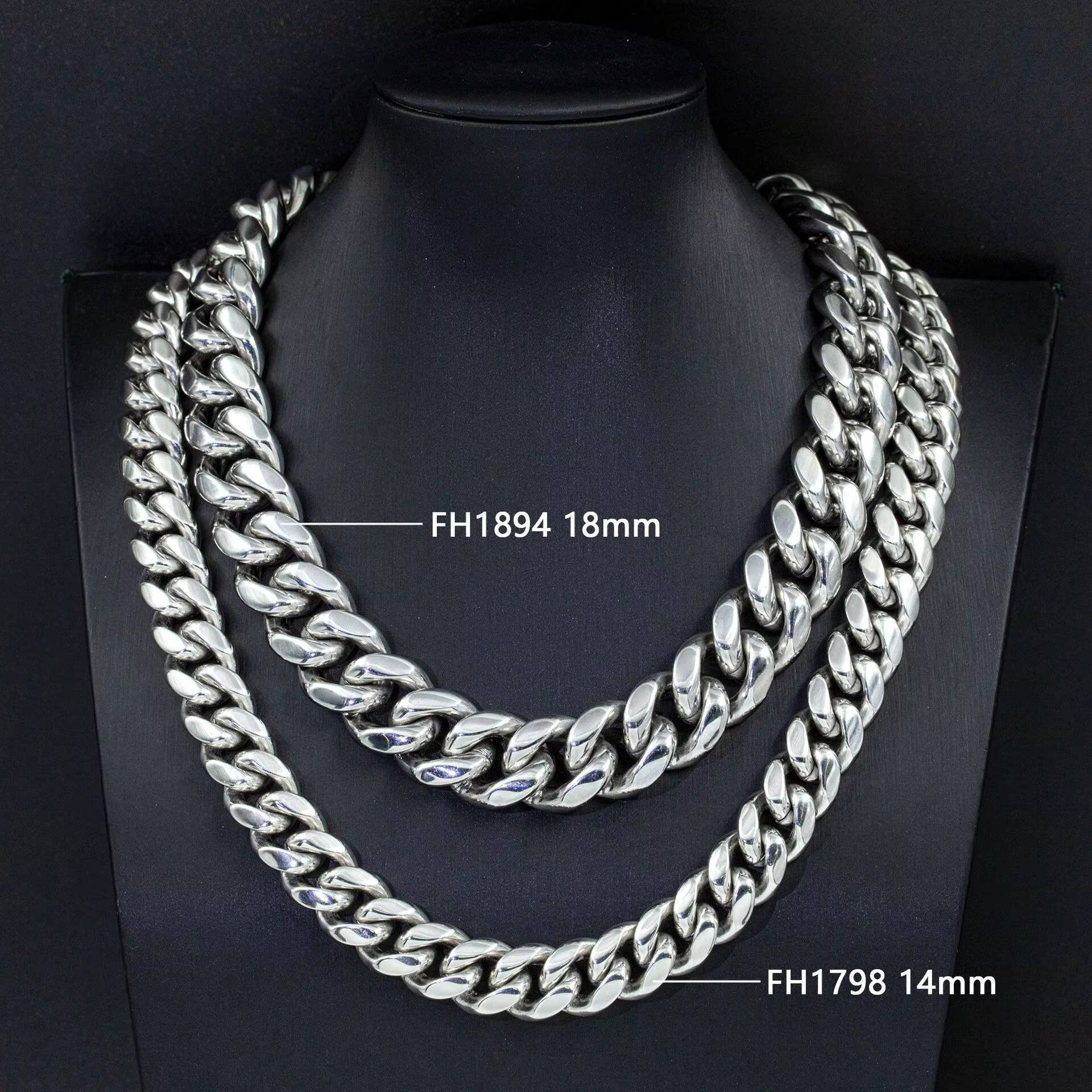 18mm 925 Solid Silver Hip Hop Jewelry Iced Out Moissanite Diamond Mosaic Setting Cuban Link Chain