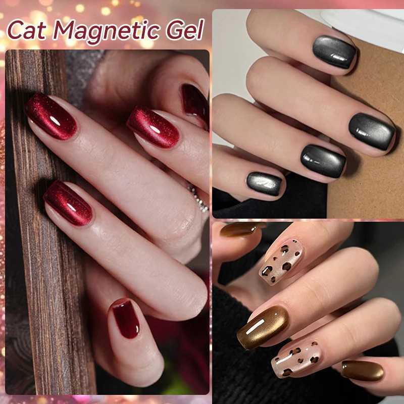 LILYCUTE 7ML Red Glass Bead Cat Magnetic Eye Nail Gel Polish Black Moonlight Crystal Autumn Winter Soak Off UV LED Salon VarnishT251127