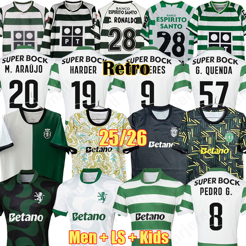 24 25 26 LISBONS Sporting Clube de C. RONALDO soccer jerseys Lison GYOKERES Retro 2002 2003 2004 2005 Lisboa 2025 2026 PEDRO G. HARDER GENY kits camisa de futebol maillot