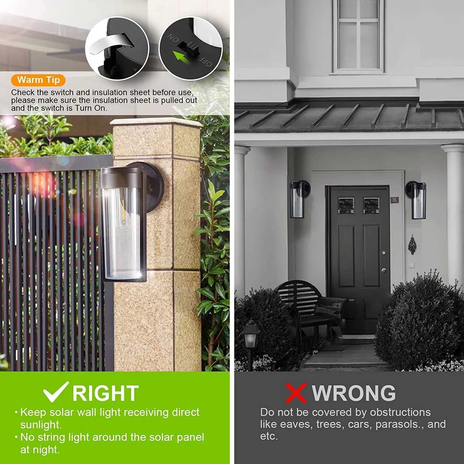 LED Solar Wall Mount Light Outdoor Solar Powered Auto On/Off Waterproof Garden Decoration Yard Post Porch Fence Lawn LightsM251127