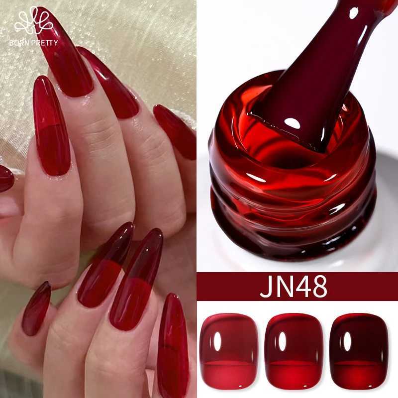 BORN PRETTY 10ml Blood Red Jelly Gel Nail Polish Halloween Nails Art Gel Polish Sheer Translucent Nail Gel for Winter ManicureT251127
