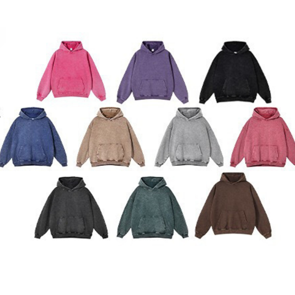 Men's Hoodies Cotton washed vintage hooded sweatshirt Trendy Men's and Women's Loose Tie-Dye 100% Cotton Top for Autumn and Winter