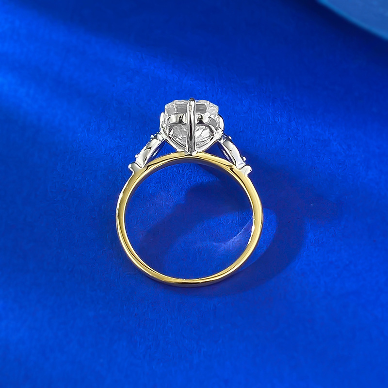 US Size 5-9 Stunning Ice Cut White Moissanite Diamond Luxury Jewelry Genuine 100% 925 Sterling Silver 18K Gold Party Women Wedding Engagement Band Rin
