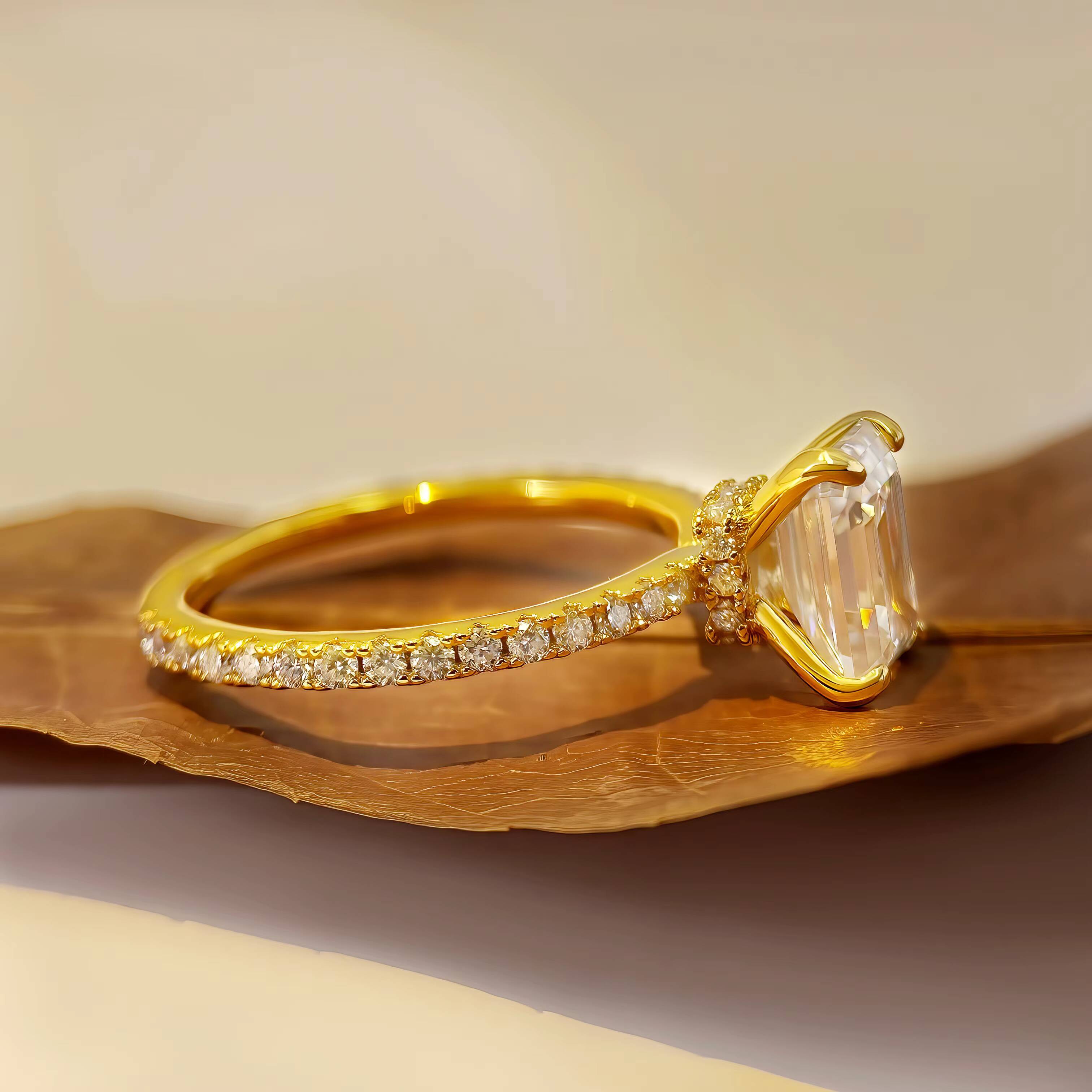 VVS D Moissanite Wedding Ring 18K Gold Plated Women Classic 925 Sterling Silver Engagement Ring Moissanite Diamond Wedding Ring