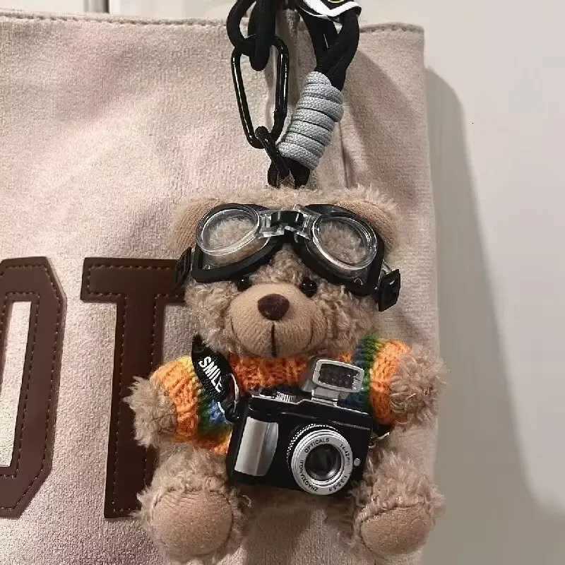 2025 New 4 Styles Key Chain Pilot Bear Keychain Stuffed Animal Bag Pendant Plush Key Ring Plushies Toys Decoration Gift JewelryT251127