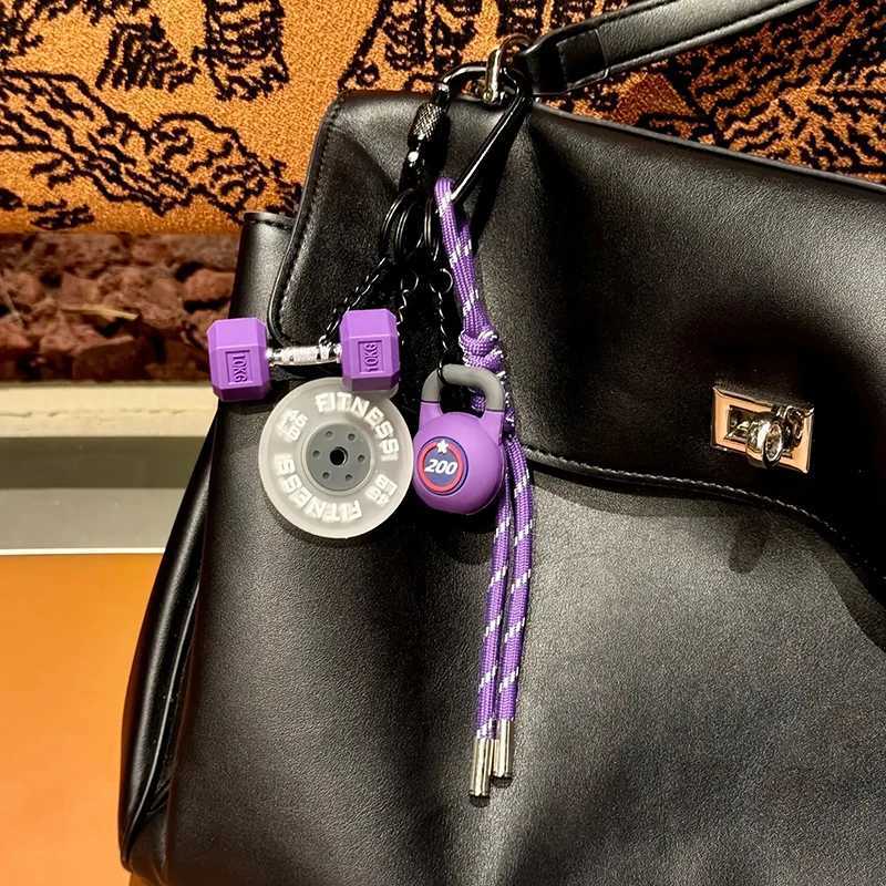 Dopamine Barbell Plates Keychain Kettlebell Water Cups Simulation Dumbbells Keyring INS Creative Fitness Series Pendant GiftsT251127