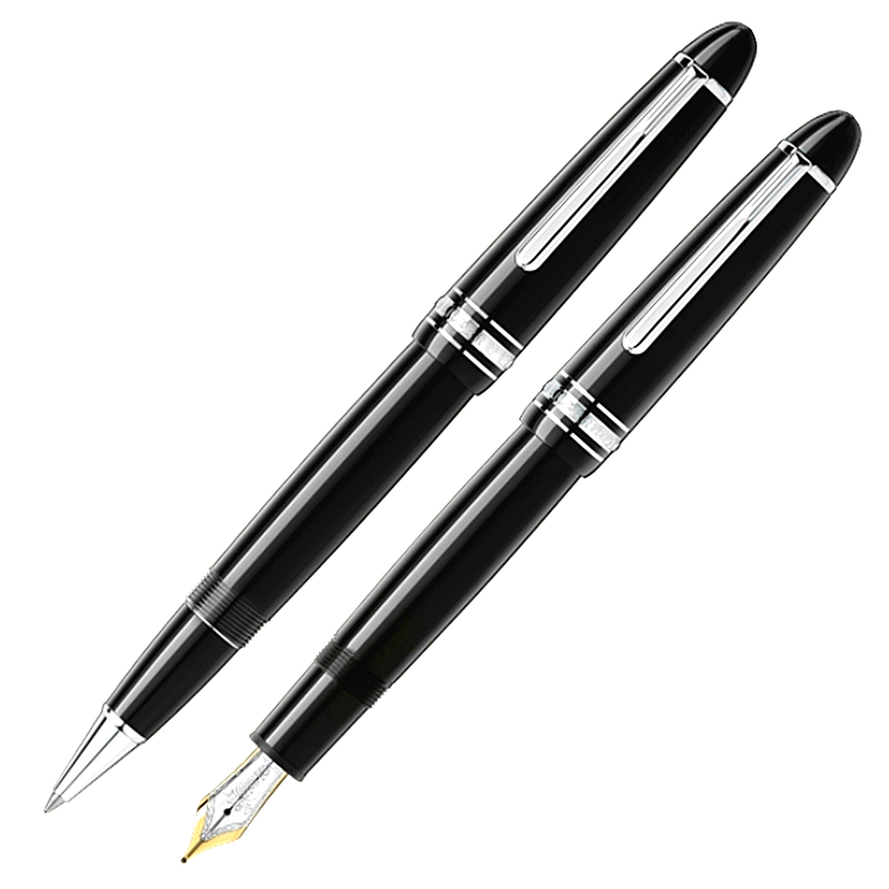 Black Resin Rollerball Pen Classics Monte Nib Office School Writing Ink Fountain Pens With Serial Number