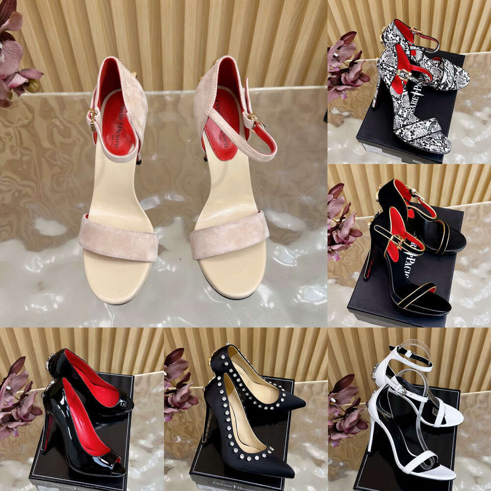 DHgate Womens Lady Stiletto dagger heel Sliders Designer High Sandal slingback suede leather Summer Beach Rhinestones sandale Pumps Luxury wed dress shoe