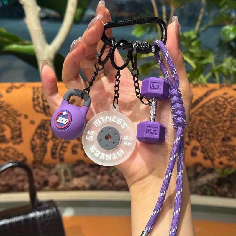 Dopamine Barbell Plates Keychain Kettlebell Water Cups Simulation Dumbbells Keyring INS Creative Fitness Series Pendant GiftsT251127